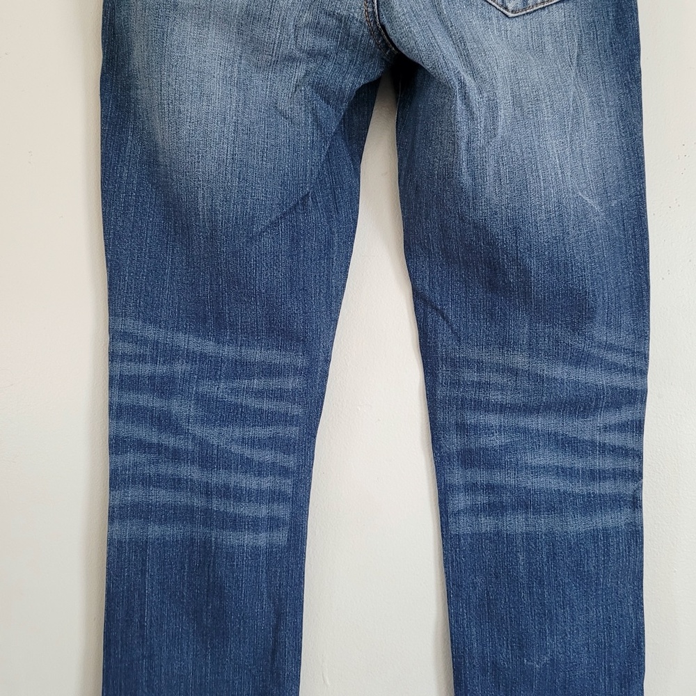 Y2K Distressed Ripped Low Rise Jeans Medium Wash Grunge Indigo Rein // Size 3 - Picture 6 of 9